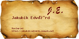 Jakubik Edvárd névjegykártya